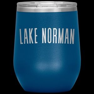 (BLUE) Lake Norman Insulated Wine Tumbler